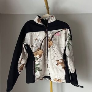 King's River Women’s Camouflage Zip Closure Hunting Jacket M Black White Pink